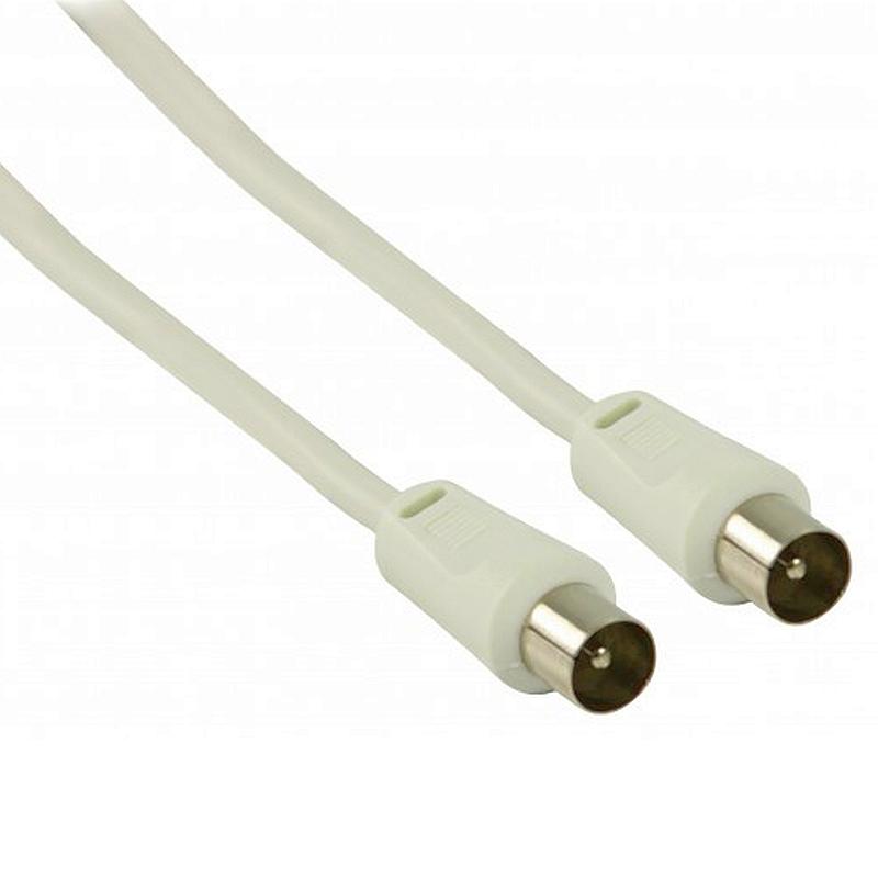 кабель антенный коаксиальный вилка(coax 9.0mm) - вилка(coax 9.0mm),  2.5 метра, цвет белый